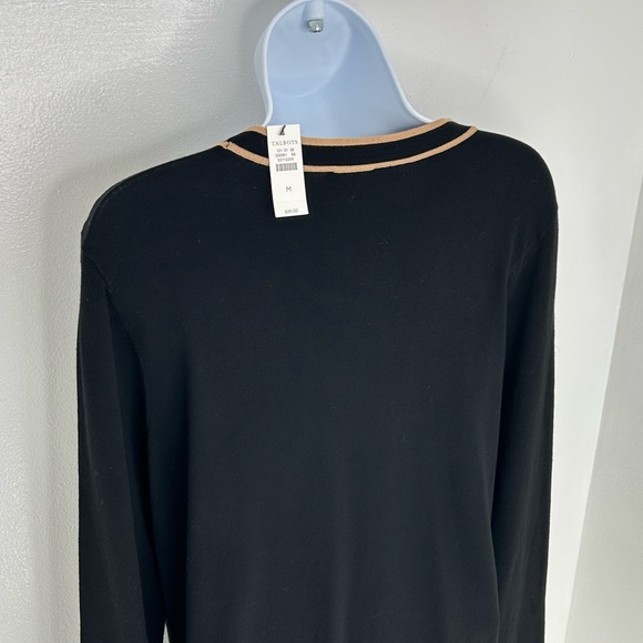Talbots NWT Womens Medium Black Button Front Lightweight Cardigan Sweater $99 - Picture 10 of 13